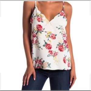 *MOVING SALE* Socialite white floral cami w adjustable straps Sz S